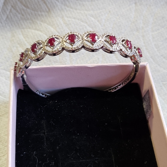 Ruby Bangle in Silver Setting - Picture 5 of 8